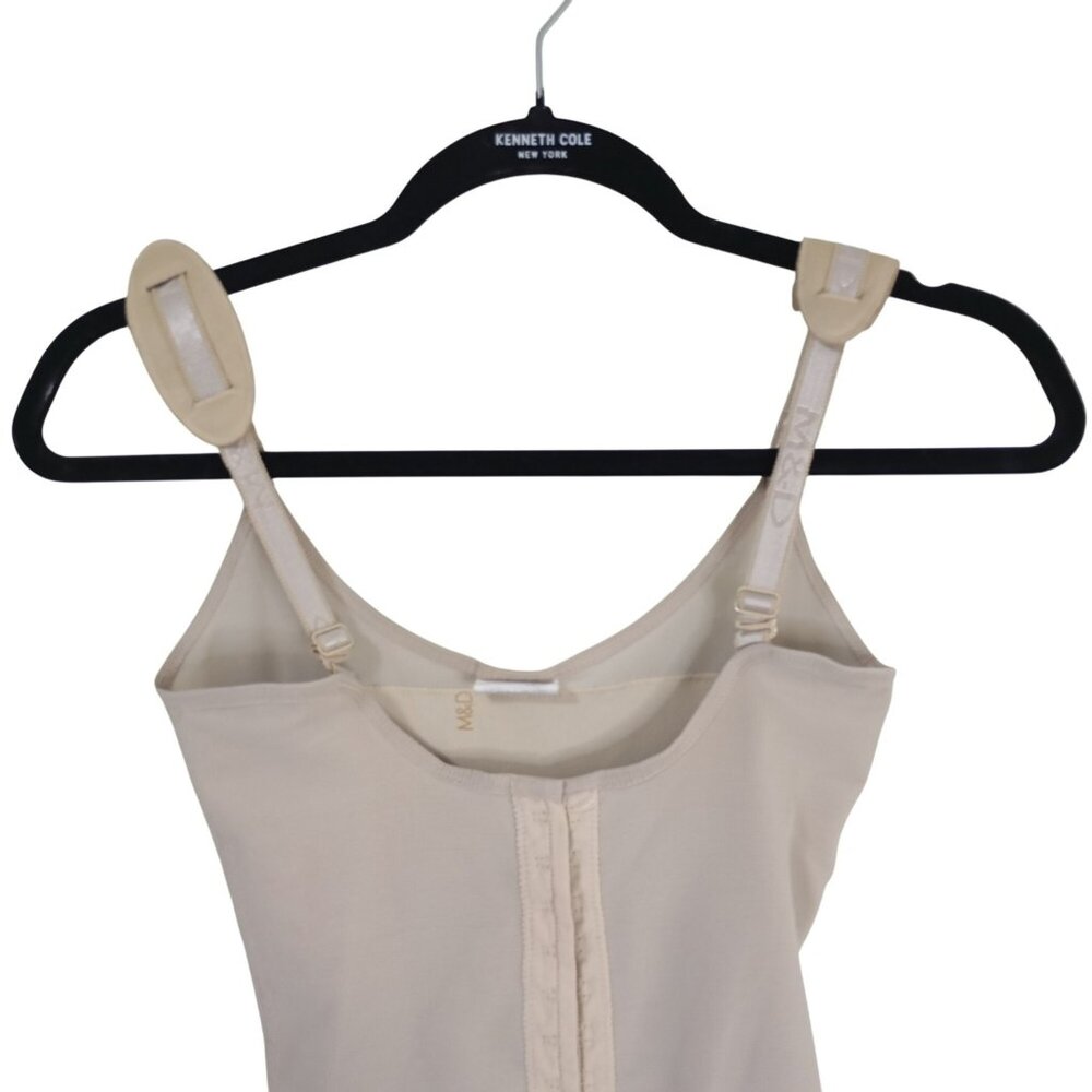 M&D Beige Post-Surgical Compression Garment Adjustable Straps Front Zipper Sz S - Picture 3 of 11